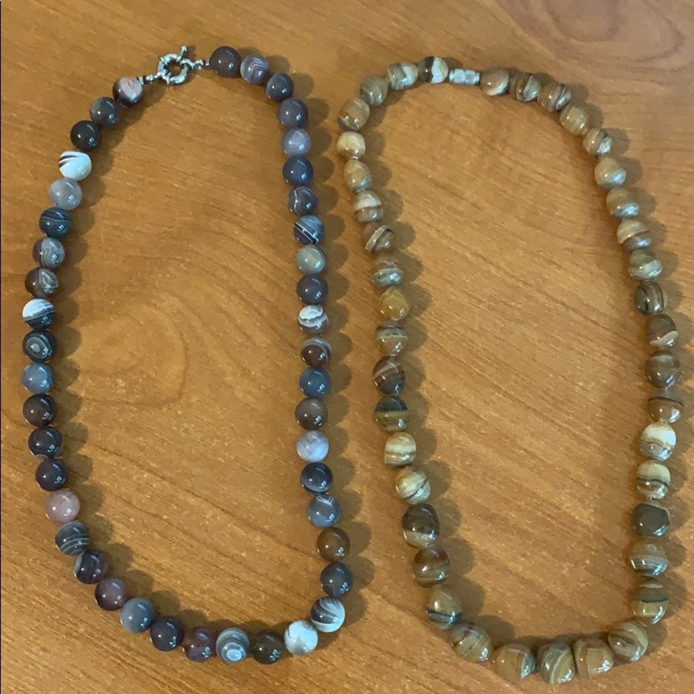 Two Necklaces w/ Semi-Precious Stones